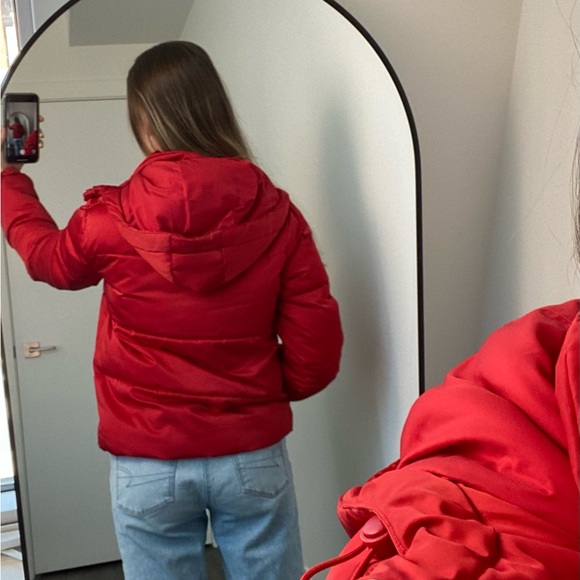 Garage Red Puffer Coat - Size small - Picture 3 of 4
